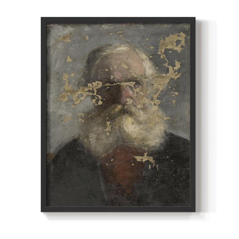 «Vintage Portrait Print», reproduction encadrée CXLV - bois massif, Noir, noir, noir, noir, H 15 po x l 12 po