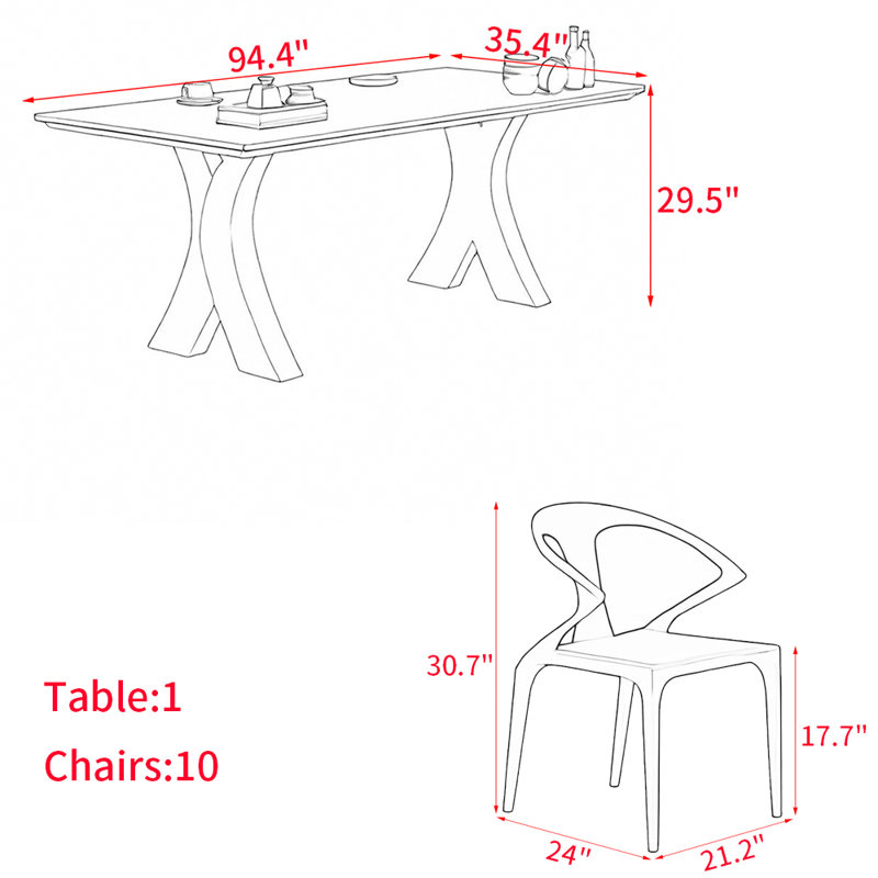 Nordic style solid wood dining table set
