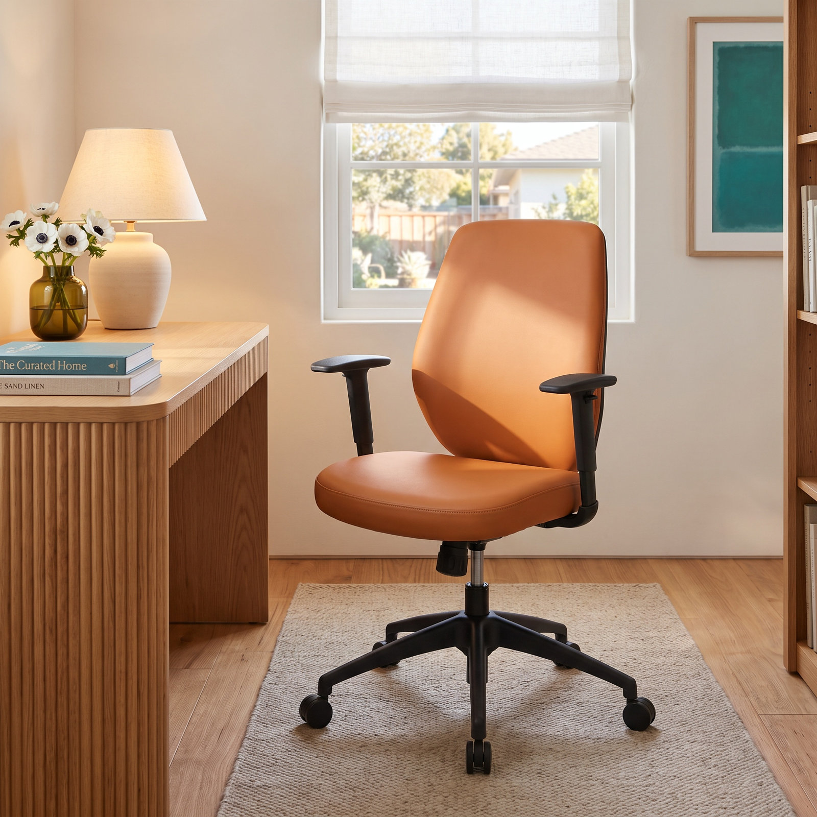 Luccia Adjustable Office Chair, Caramel