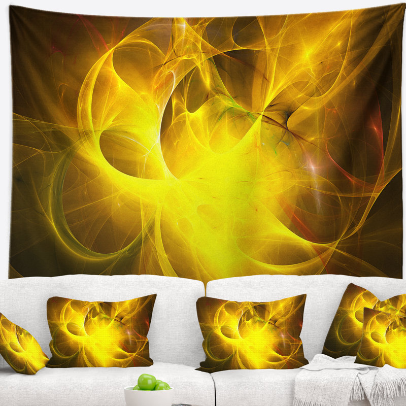 Tapisserie étoile jaune nébuleuse Abstract, H 50 po x l 60 po