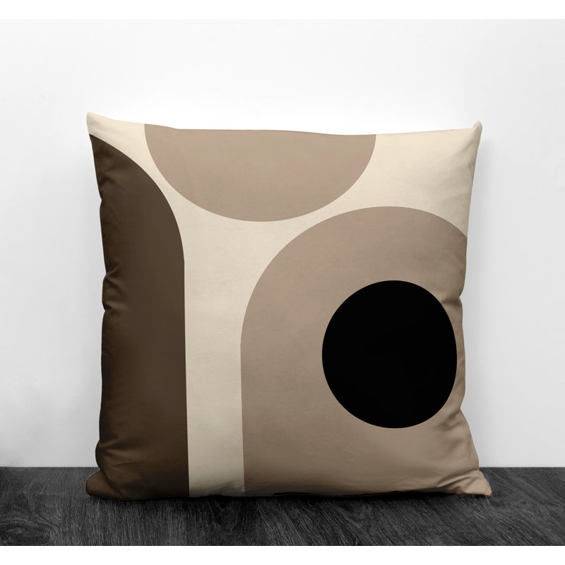 Yenz Outdoor Reversible Throw Pillow, Beige, 15" x 15"