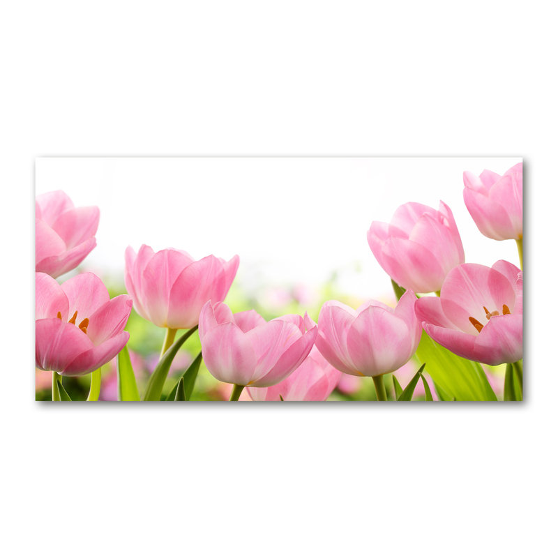 Pink Tulips - No Frame Print on Canvas