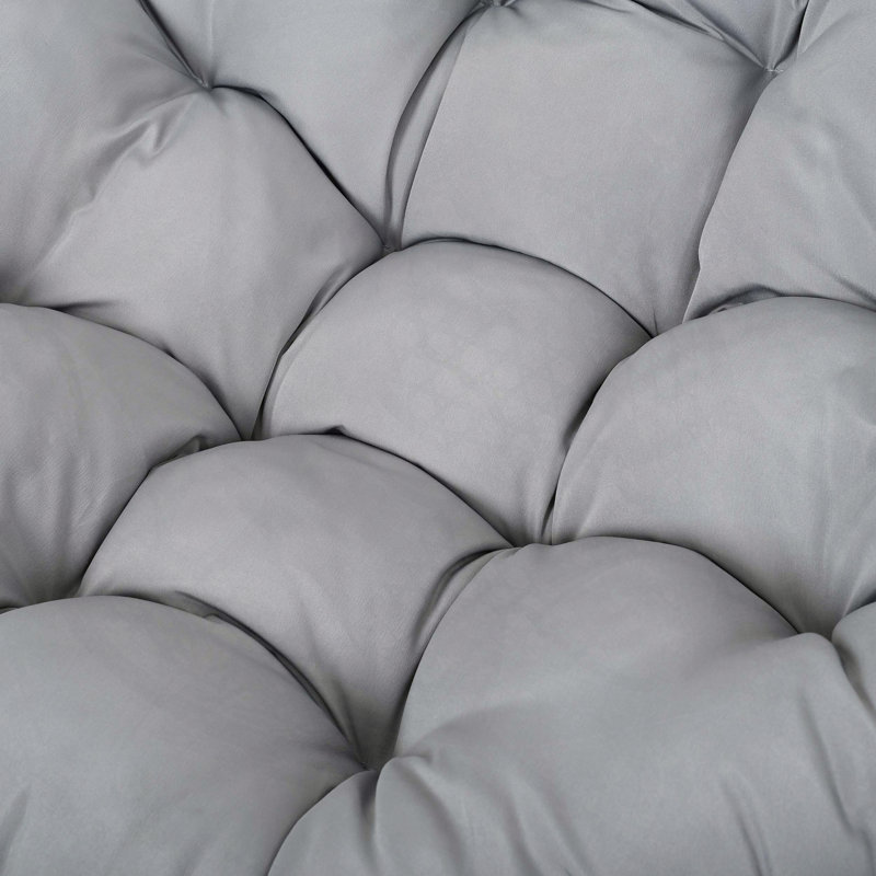 Fauteuil à œufs pliant avec support et appui-tête réglable, Gris, Brun