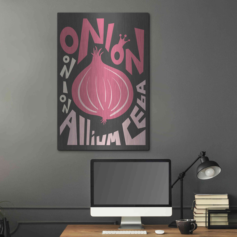 Kitchen Onion' by Ayse, Metal Wall Art, 36" H x 24" W