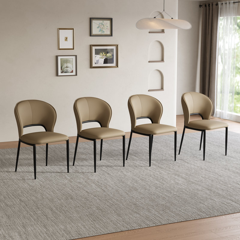 Modern 4-Leg Upholstered Chair(Set Of 4), 4, Brown