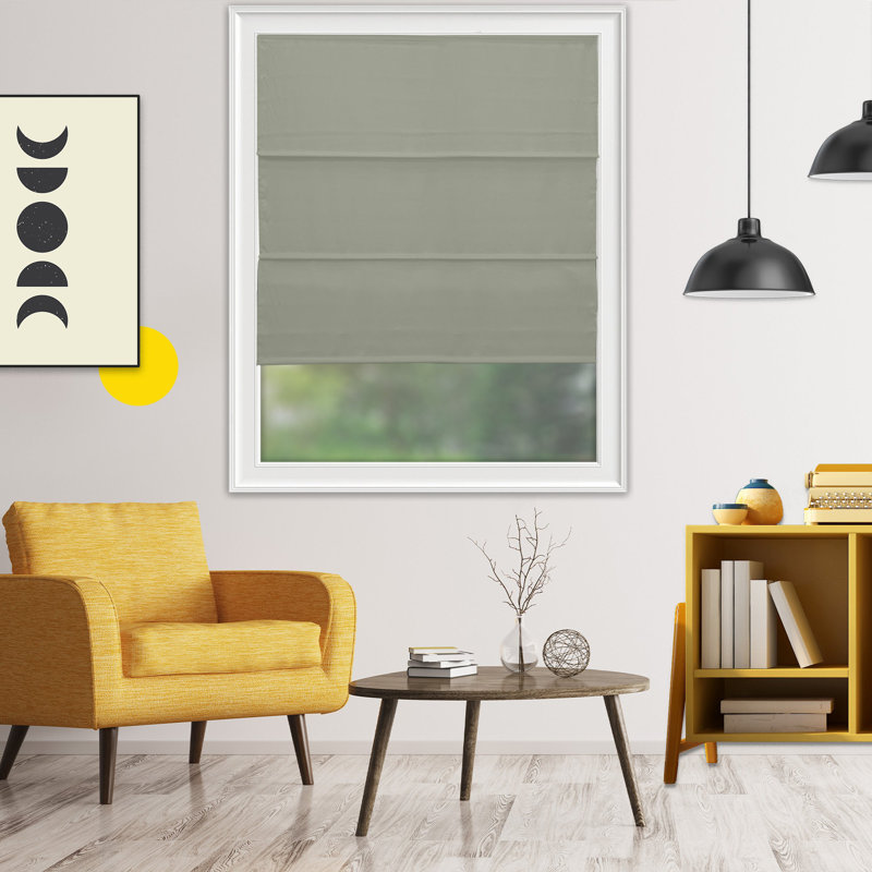 Light Filtering Roman Shades, 34"W x 72"L, Ridgewood Sage