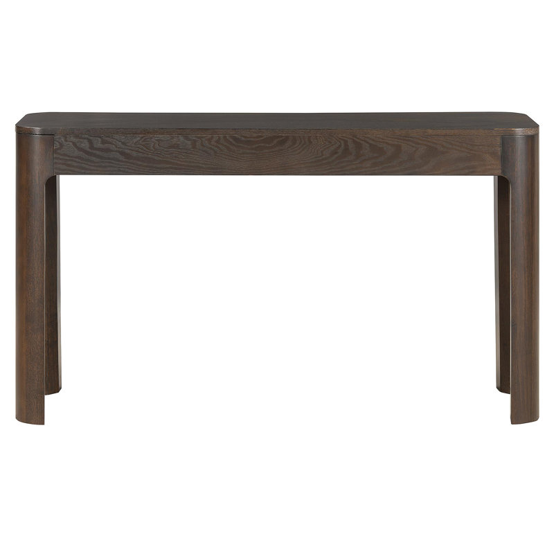 Console rustique avec coins arrondis pour la sécurité, table d'entrée avec 3 tiroirs dissimulés, table de canapé robuste avec des pieds épais pour le couloir et le salon (espresso)