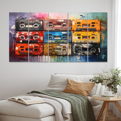 Colorful Echoes Of Cassette Tapes IV Entertainment Wall Decor