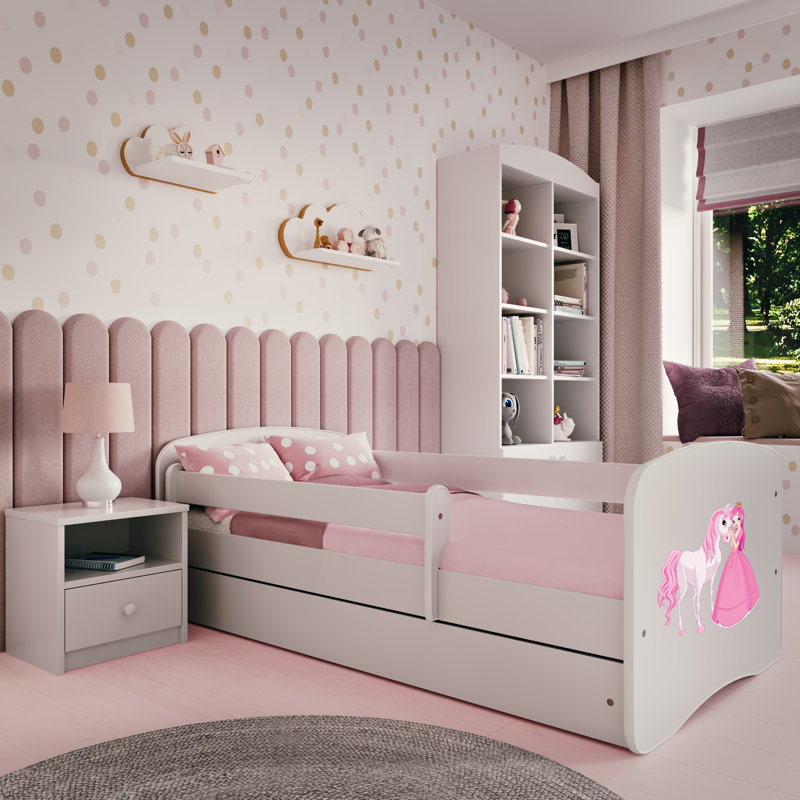 Cicero Drawer Convertible Bed and Mattress, Toddler (70 x 140 cm), White