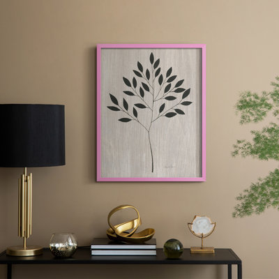 «Leaves and Wood I», reproduction encadrée - bois massif
