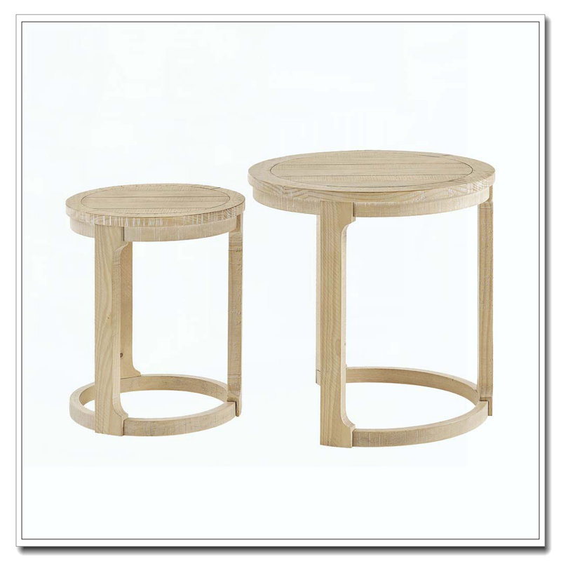 Ensemble de tables rondes 24 "2PCS, Chêne