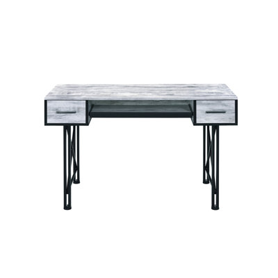 Bureau d'ordinateur antique blanc et noir