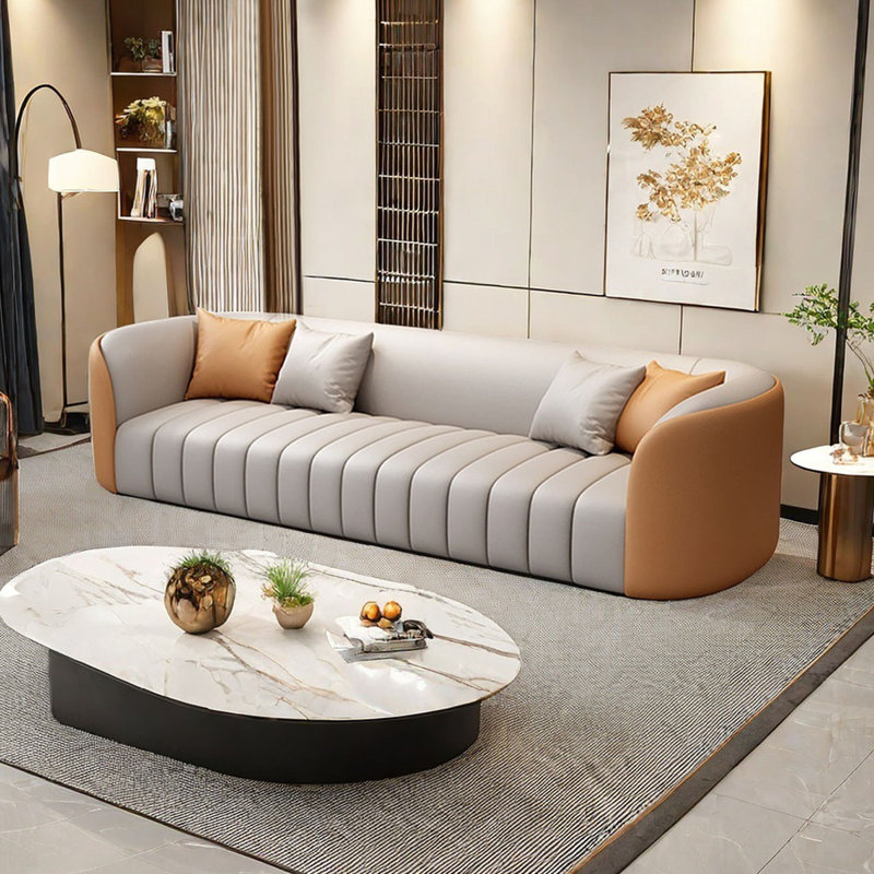 Ansen, Orange / gris, 3, H 28,34 po x l 86,61 po x P 31,49 po