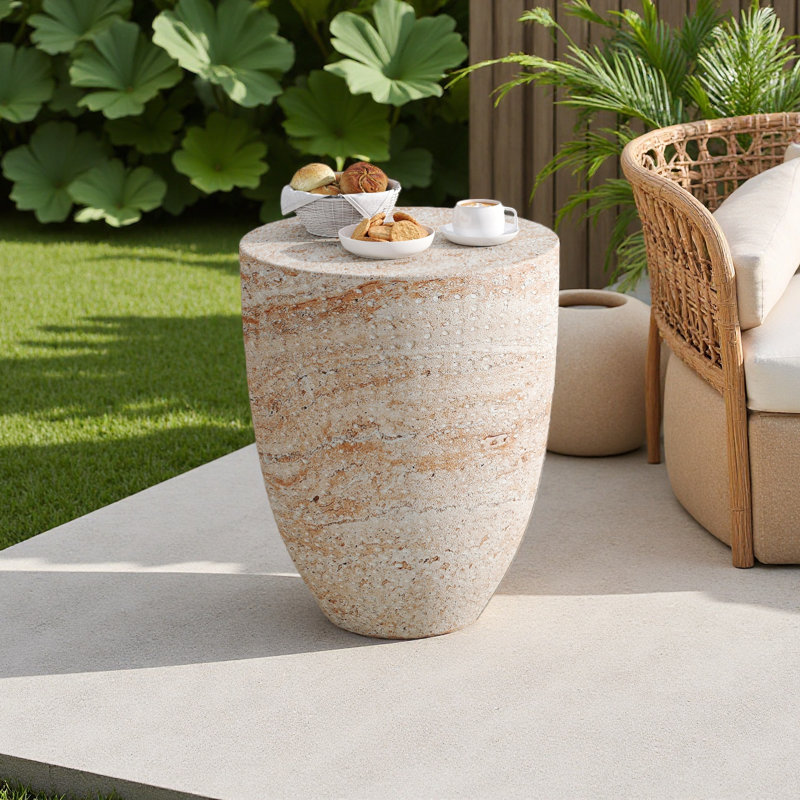 Outdoor/Indoor Lightweight Concrete Side Table