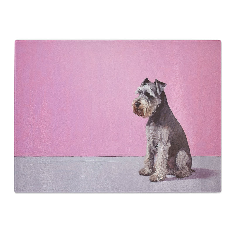 Schnauzer Minimalism  Glass Chopping Board