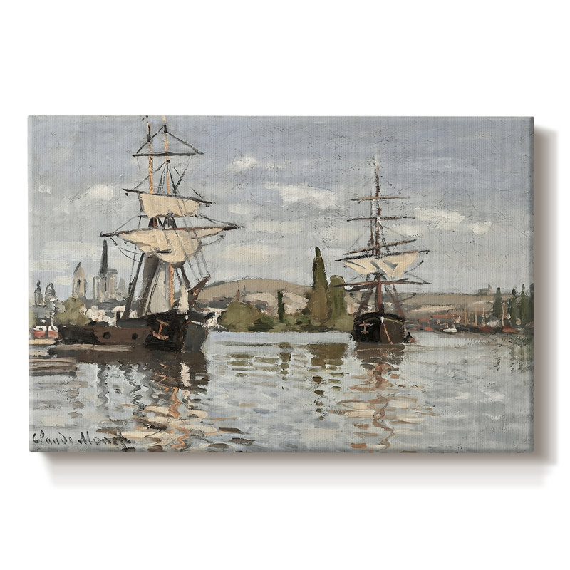 Ships at Rouen-Claude Monet-Gallery Wrapped Canvas-1872, 8 x 12