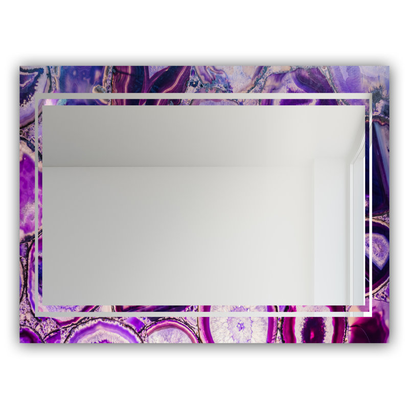 Glam Modern & Contemporary Vanity Mirror, 48" H x 30" W, Marbled Geode