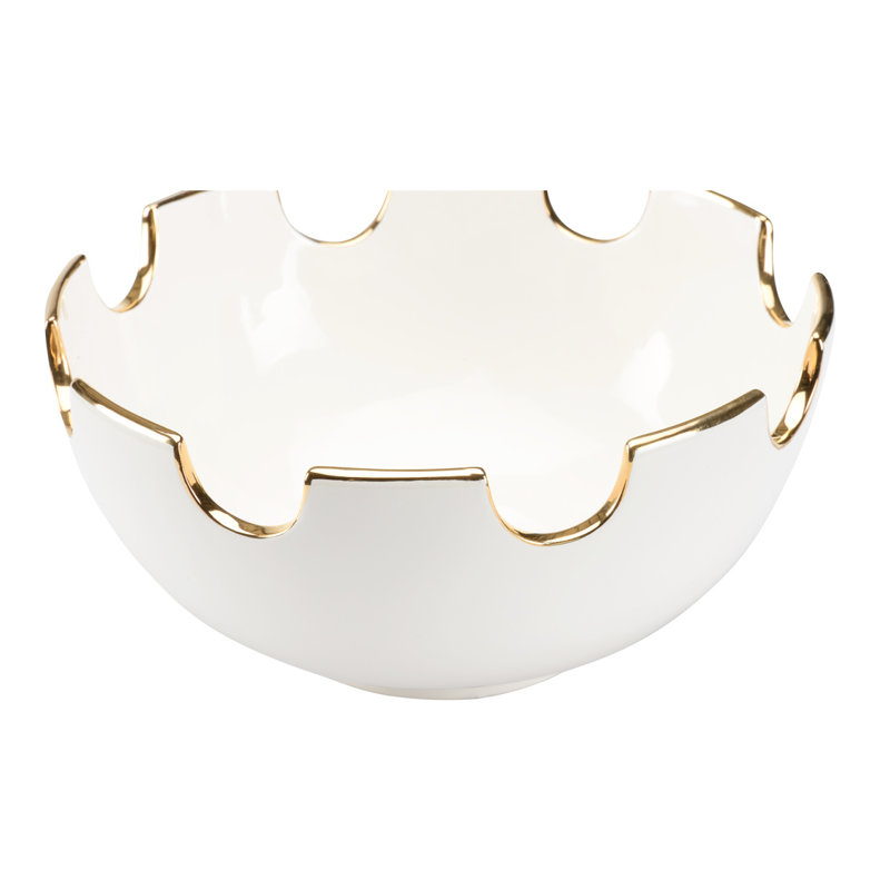 Classic Bowl, White/Gold