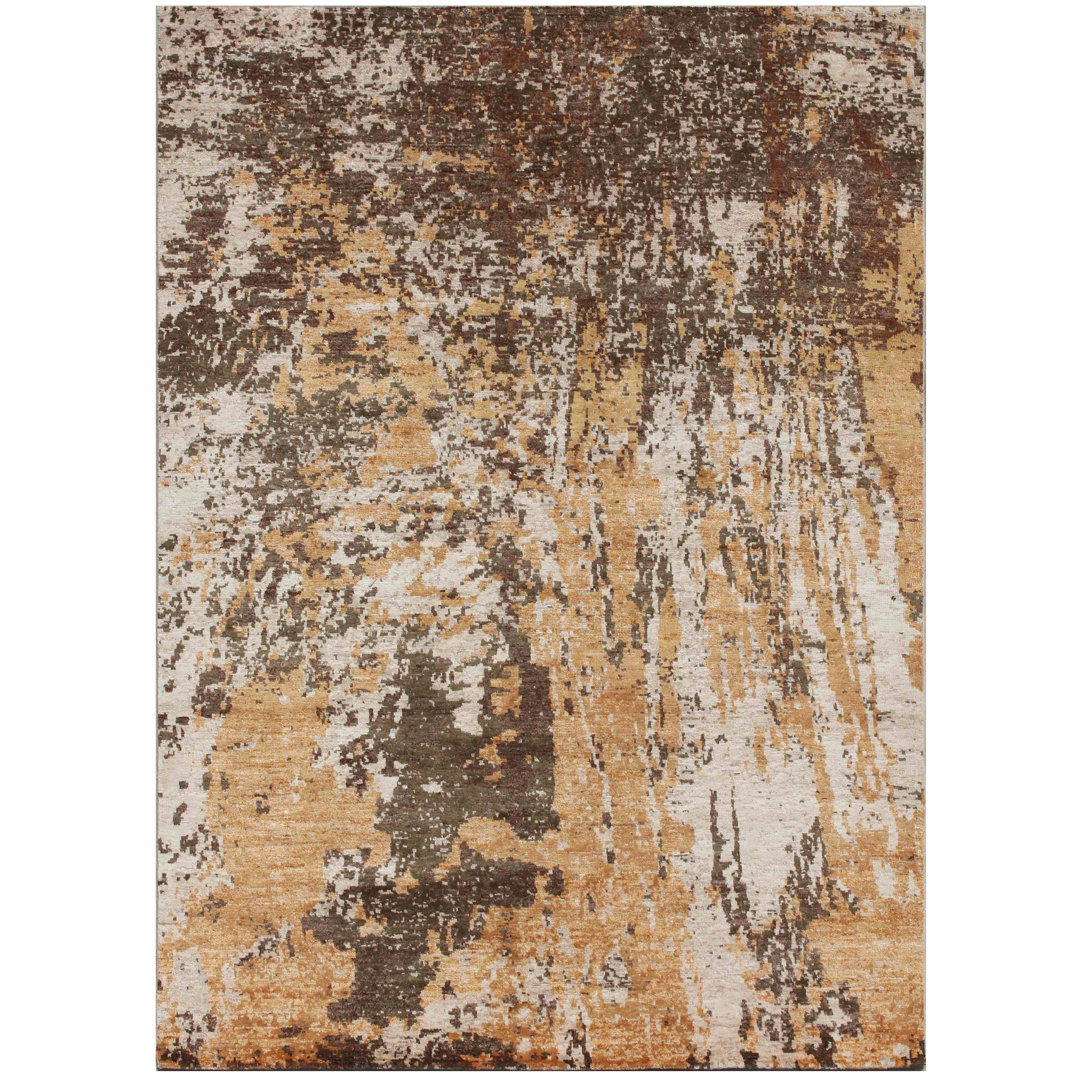 Geometric Hand Knotted 154cm X 213cm Area Rug