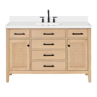 ARIEL Camila 61 Single Sink Bathroom Vanity with Pure White Quartz Top