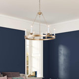 Aldusa 6 - Light Dimmable Gold Wagon Wheel Chandelier