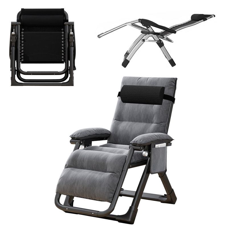 Fauteuil Zero Gravity de Werbel, fauteuil inclinable rembourré, chaise longue de patio avec appui-tête et porte-gobelet