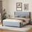 Mid-Century Upholstered Platform Bed Frame-810372435