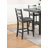 Classic Counter Height 5Pc Set Square Dining Table W Shelves Cushion Seat Ladder Back High Chairs Solid Wood