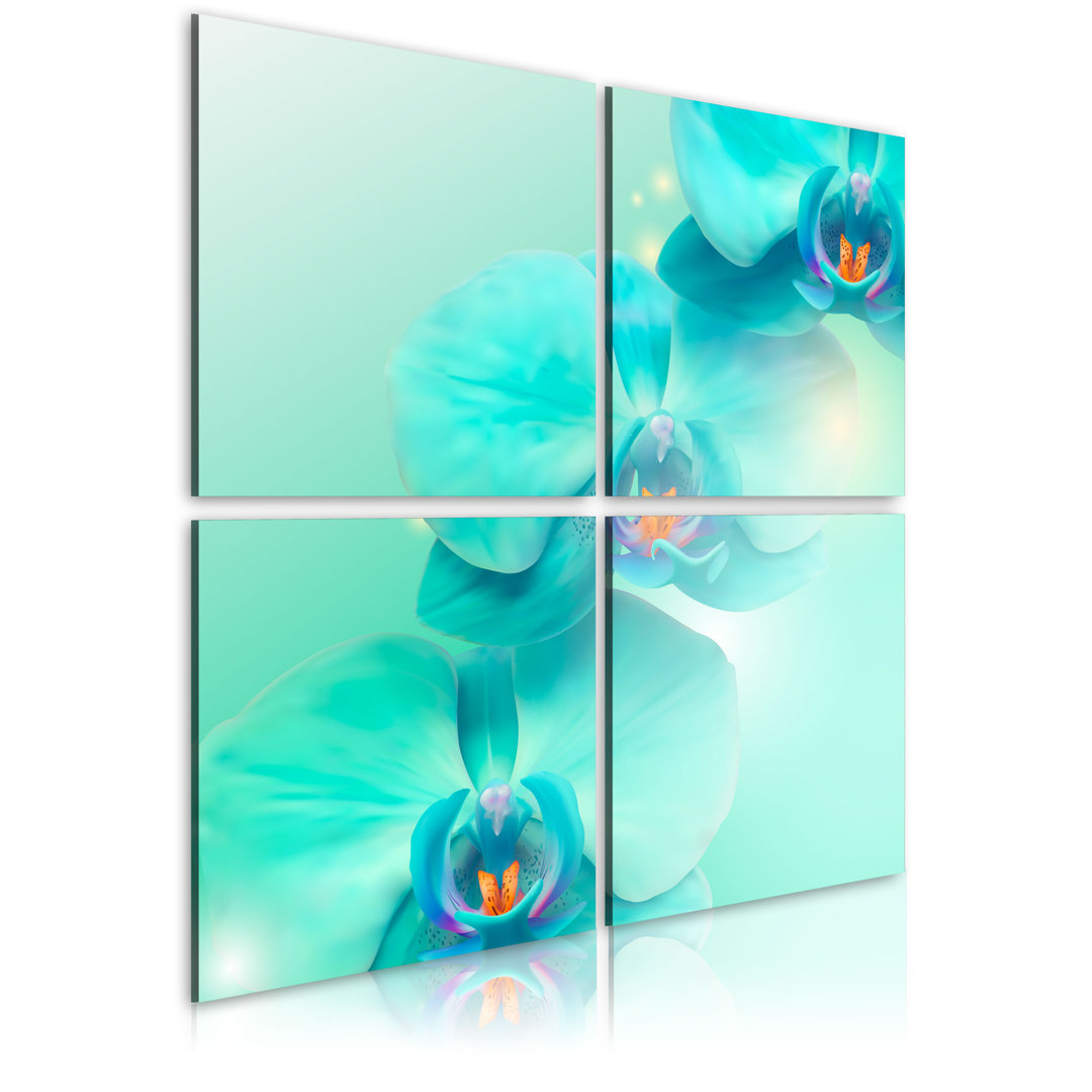 4-tlg. Leinwandbilder-Set Sky-Blue Orchids