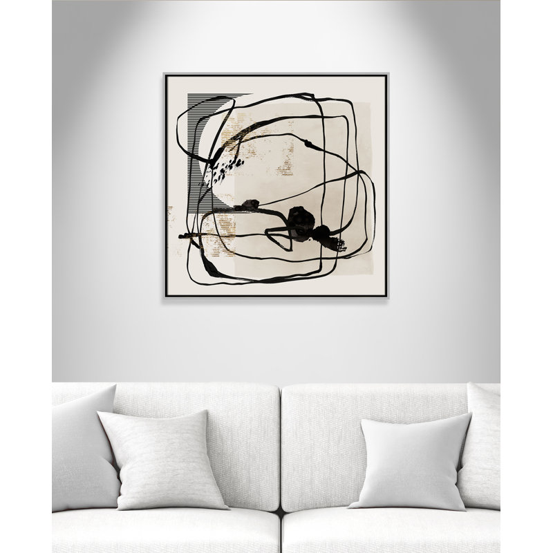 «Blot II» par Isabelle Z, Toile avec cadre, Silver Floater, L 31,5 po x H 31,5 po