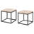 Square Solid Wood End Table Side Table Metal Base-2259073