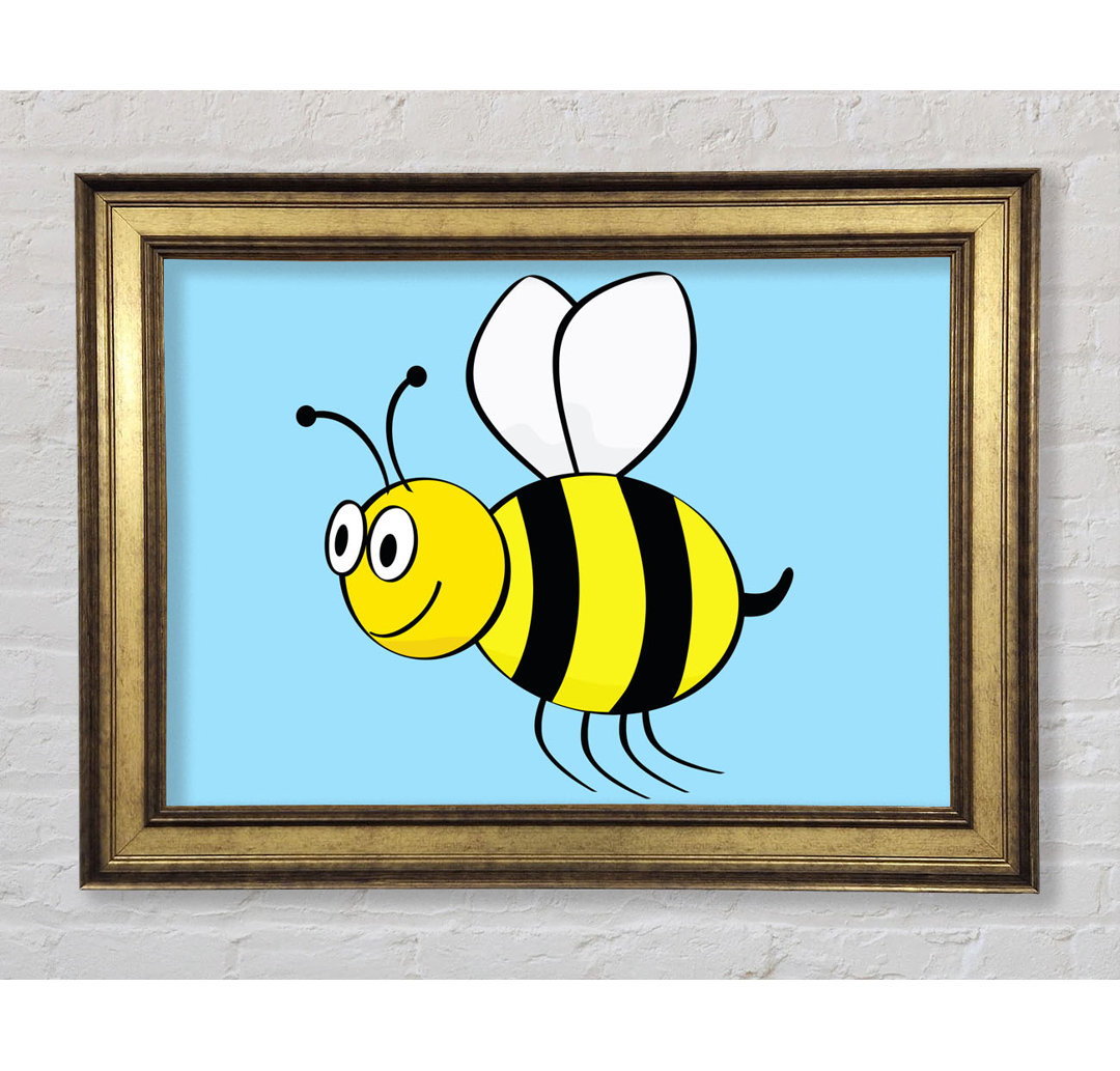 Buzzing Bee Baby Blue - Einzelner Bilderrahmen Kunstdrucke