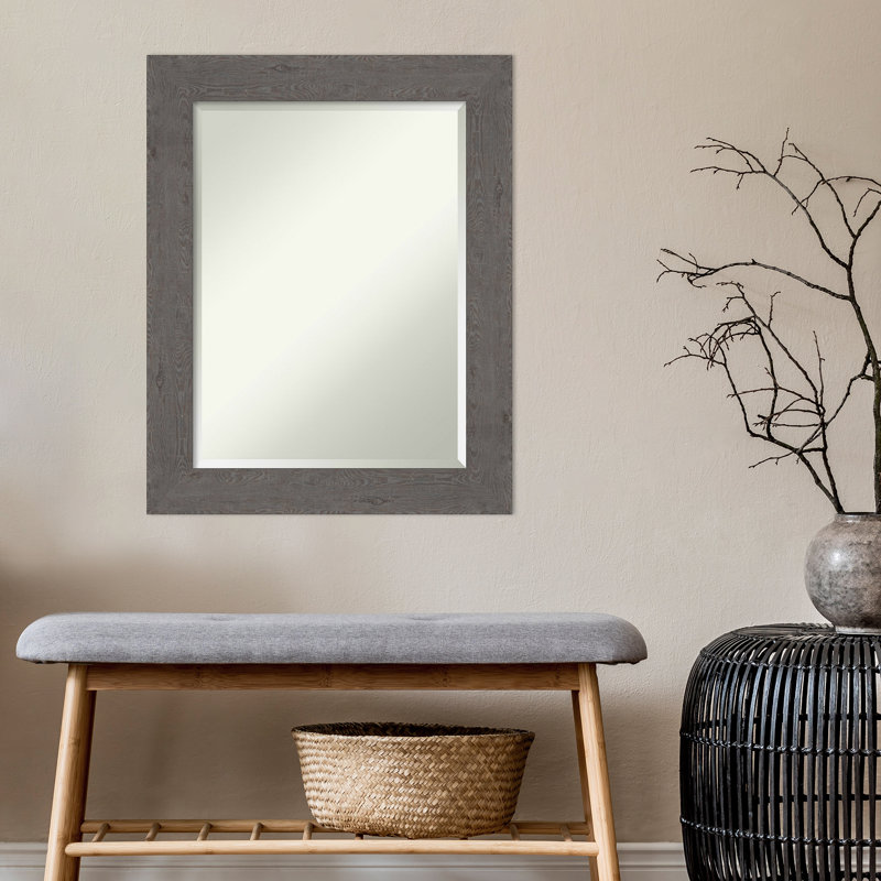 Alissone Flat Wall Mirror, Gray, 29.5" x 23.5"
