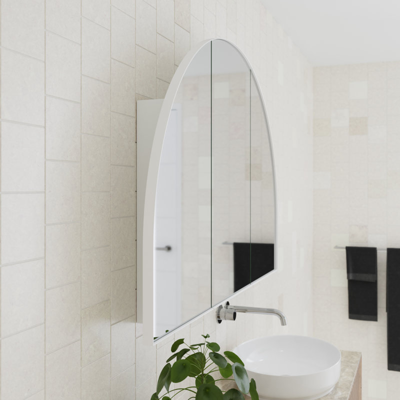 Recessed Framed 3 Doors Medicine Cabinet with 3 shelves, White