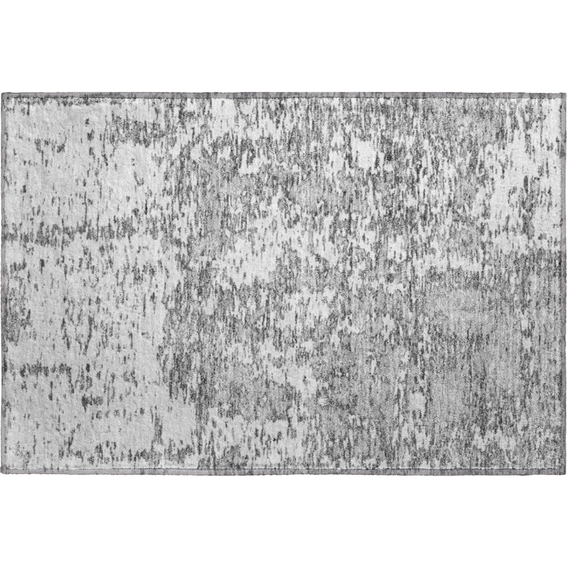 Premium Machine Washable Prisco Gray Rug, Rectangle 1'8" x 2'6"