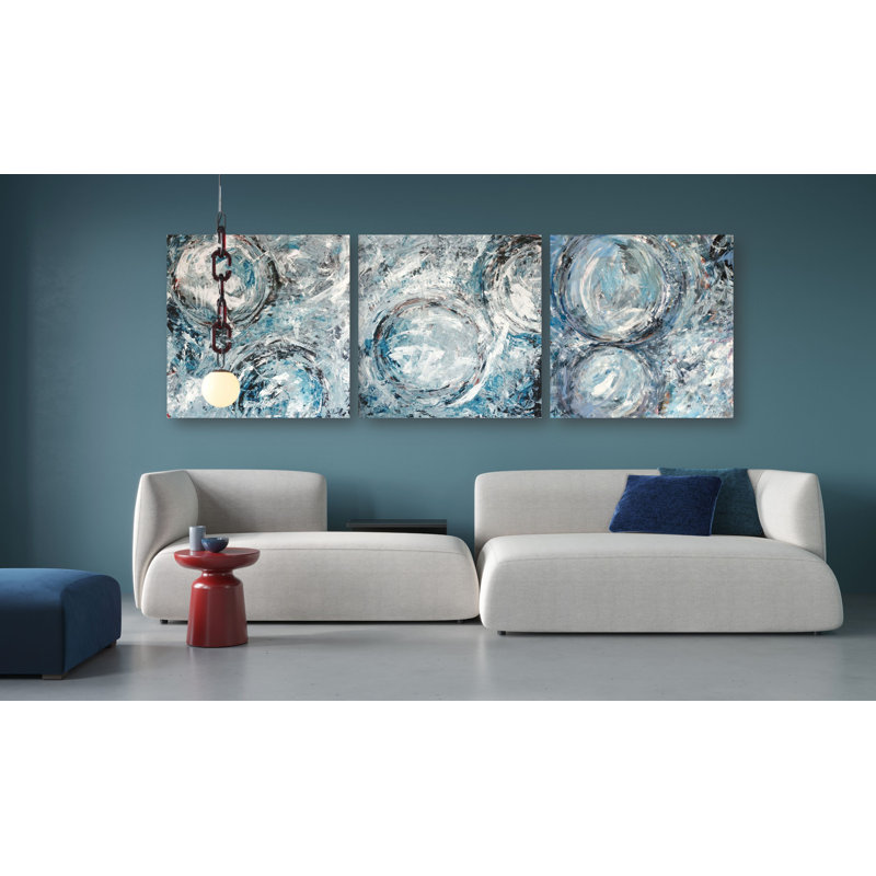 Aqua Azul Set II by John Beard - Artist Enhanced Canvas Print, 20" H x 20" W x 2" D, Unframed