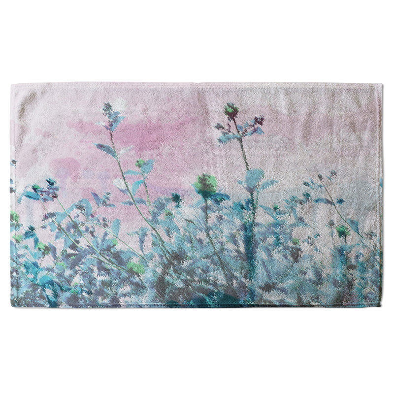 Noris Polyester Shower Curtain Set, Blue/Pink