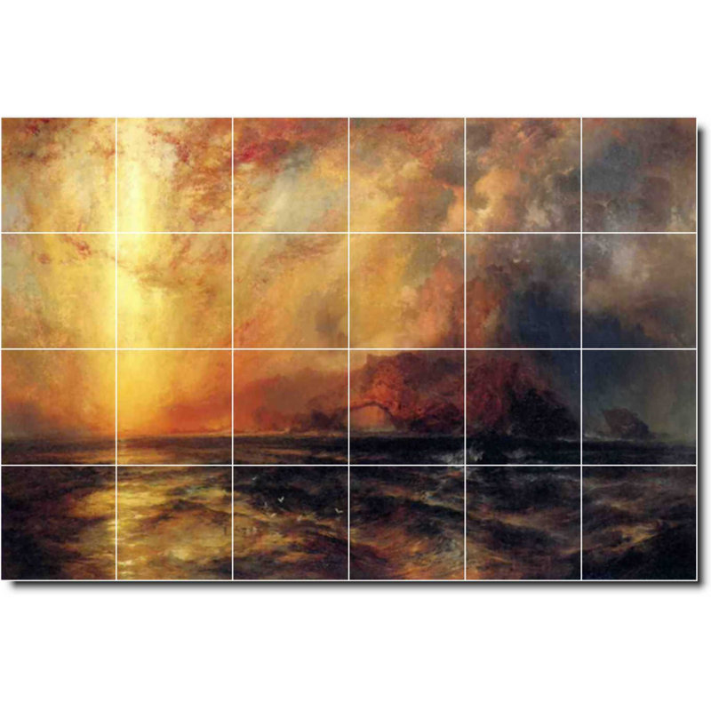 Carreau de céramique décorative 36 po x 24 po 6 po x 6 po, Paysage 06353