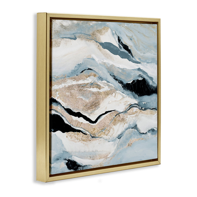 Art mural bleu sur toile flottante à motif de géode naturelle par Lanie Loreth, H 18 po x l 18 po x P 1,7 po