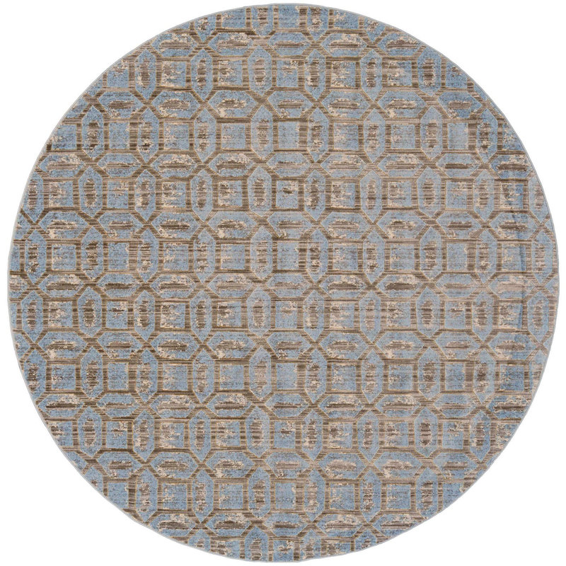 Shahid Geometric Indoor Rug, Round 8'9"