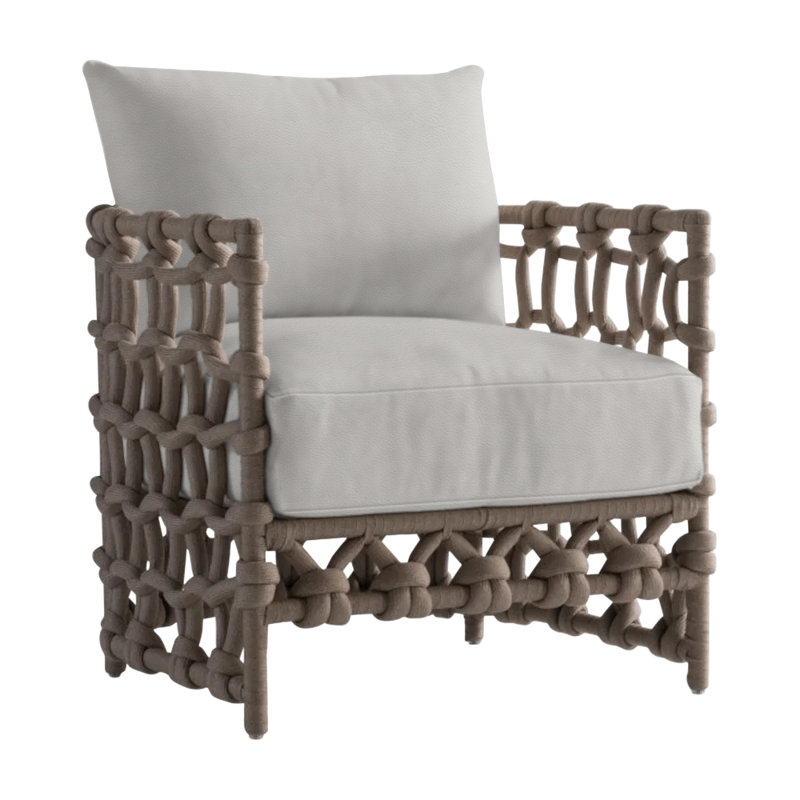 Nodi Outdoor Lounge Chair, Light Gray Vinyl 6503-01