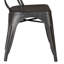 Ensemble de 4 chaises de salle à manger empilables en métal, chaises de salle à manger à dossier à lattes industrielles modernes, support robuste en croix, chaise sans accoudoir portable légère pour la cuisine, la salle à manger, le bar, noir vieilli-131378199