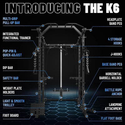 Mikolo Power Cage, 1500 lb Capacity, Cable Crossover, Lat Pulldown And Low Row System For Home Gym