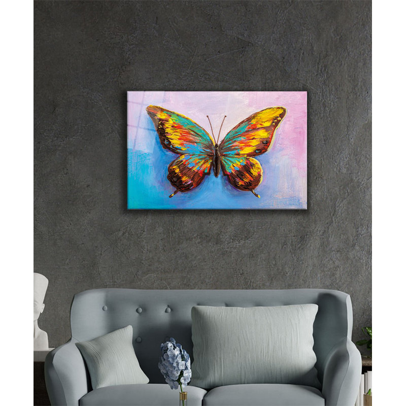 Élégante peinture décorative en verre trempé 18,1 po x 28,3 po | 100% verre trempé, épaisseur: 0,16 pouce | Superbe œuvre d'art pour la décoration intérieure, le salon et les espaces de bureau, durable et facile à nettoyer