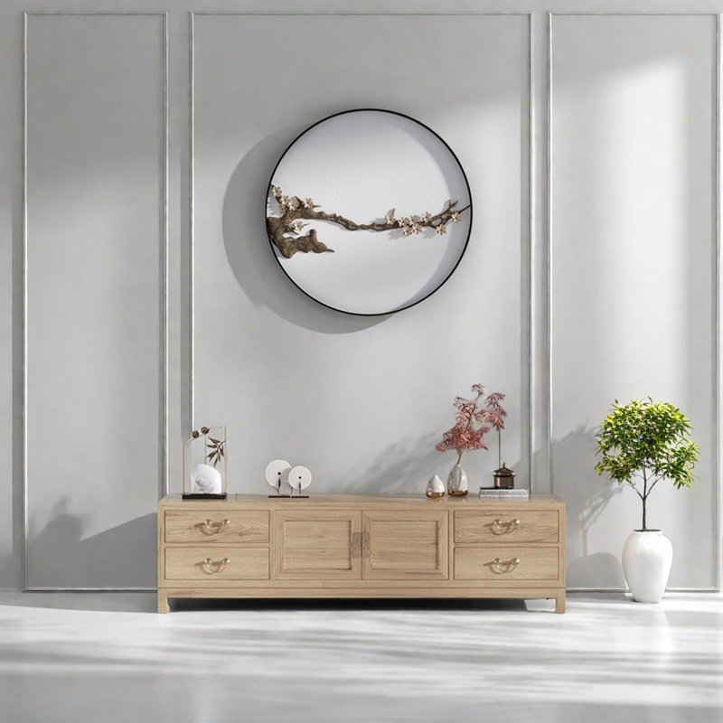 Chinese style solid wood TV stand, Burlywood