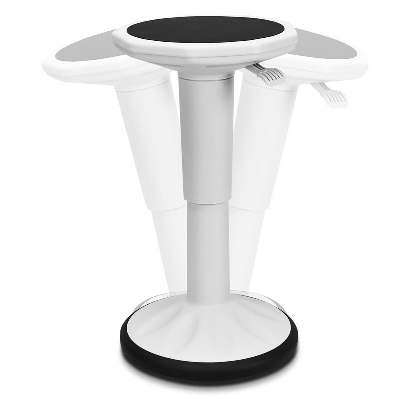 Adjustable Height Ergonomic Active Stool, White