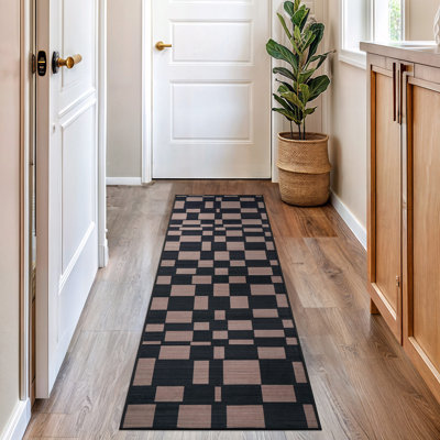 Lipsey Flatweave Washable Checkered Indoor Rug