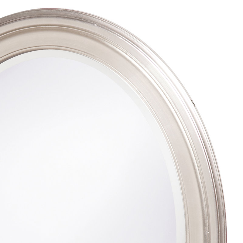 Cardale Solid Wood Oval Mirror, Brushed Nickel
