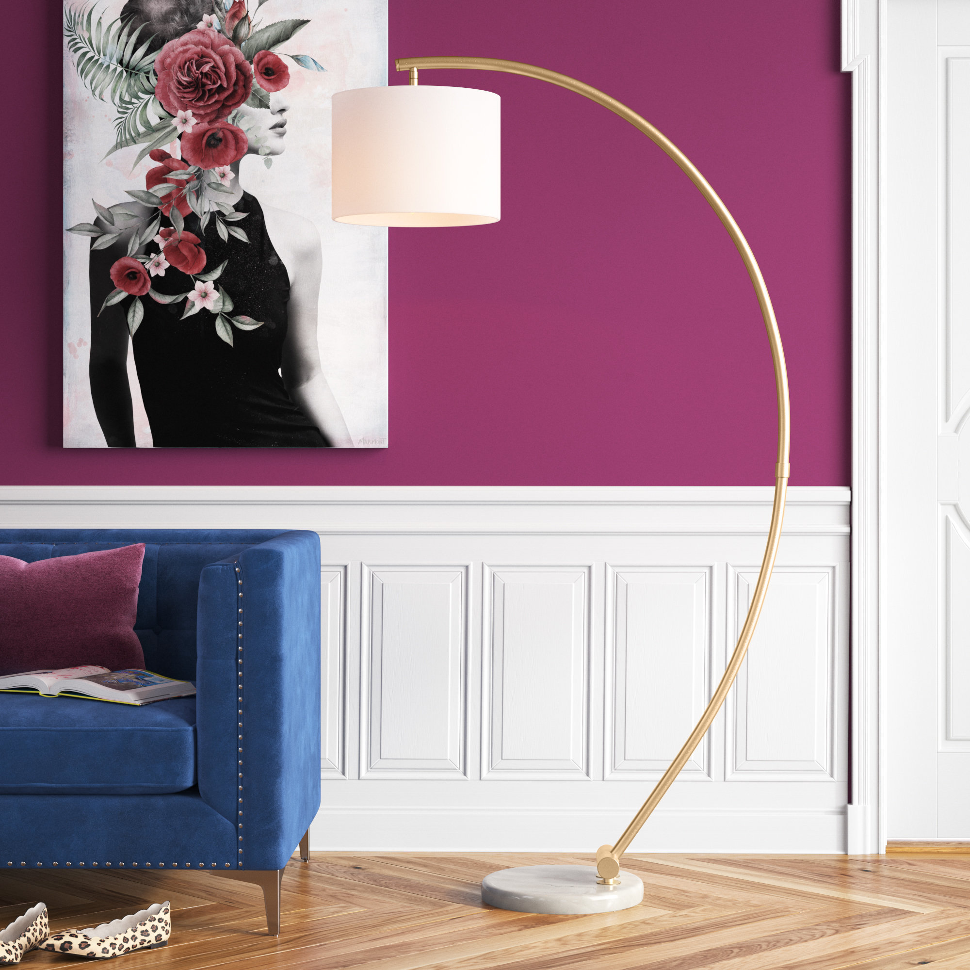 Etta Avenue™ Mathias 70'' Gold Arched Floor Lamp & Reviews - Wayfair Canada