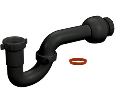 1-1/4" P-Trap w/ Adapter & TPR Washer for Kitchen Sink Drain